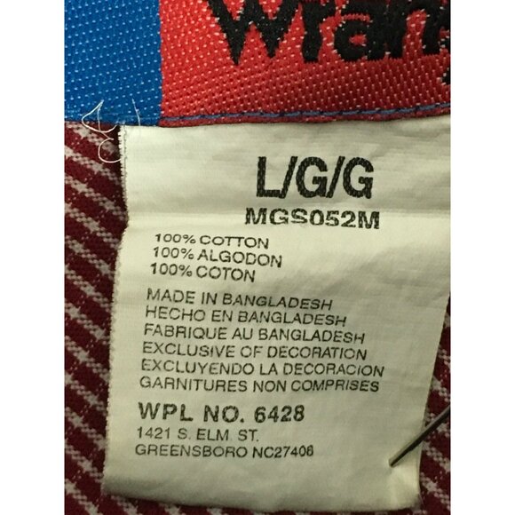 George Strait Cowboy Collection Wrangler Men Shirt L Plaid Long Sleeve Button Up - Picture 8 of 14